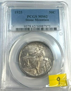1925 Stone Mountain Comm Half Dollar PCGS MSS 62 Coin ! - Picture 1 of 4