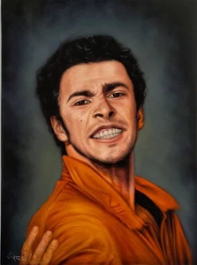 Luigi Mangione arresto in camicia di carcere, dipinto a mano olio su velluto. Misura 24"x18" - Foto 1 di 15