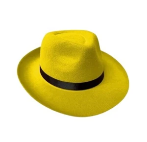 Yellow Fedora - Black Band - Movies - Video Games - Costume Accessory - One Size - Picture 1 of 4