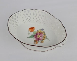 Nymphenburg Porcelain Reticulated Basket or Bowl w Deutsche Blumen Decor - PC - Picture 1 of 12