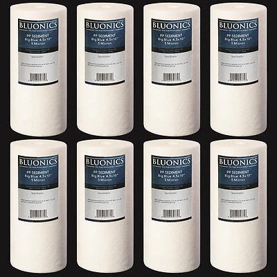 Bluonics 8 Sediment Whole House Water Filters (5 Micron) 4.5" x 10" Cartridges  - Image 1 of 3