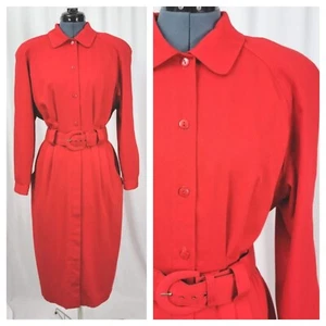 Vintage Studio One Red Button Down Dress w Pencil Skirt Size 12 - Picture 1 of 19
