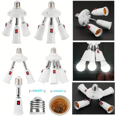E26/E27 Light Splitter Socket Adapter Extender Switch Control Light Bulb Socket - Image 1 of 4