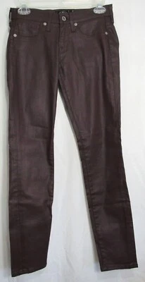 Lucky Brand Burgundy Charlie Skinny Waxed Jeans Size 2/26 EUC - Image 1 of 4