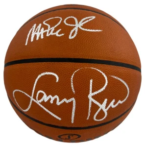 Larry Bird & Magic Johnson Signed Official Spalding NBA Basketball BAS/PSA - Picture 1 of 7