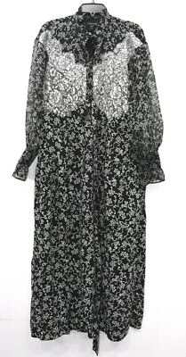 Topshop Womens Floral 1/4 Button Ruffle Neck Poet Sleeve Casual A Line Dress 10 - Изображение 1 из 4