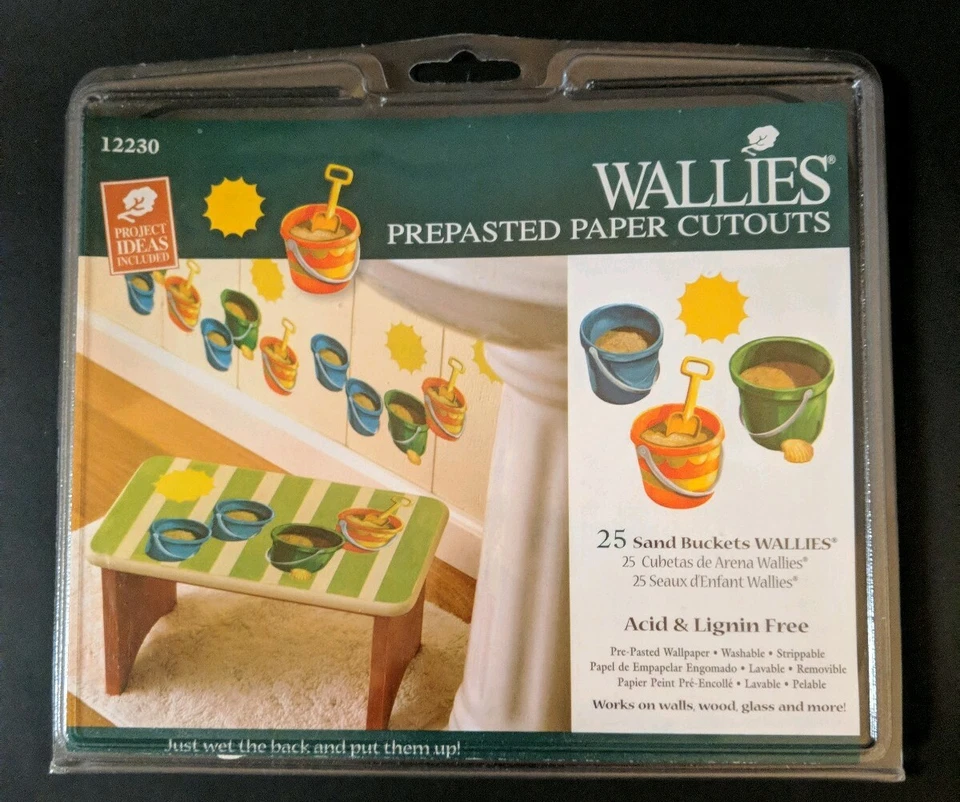 Summer Fun Sun Sand Sea Shell Beach Buckets 25 Wallies Tropical Decals Stickers