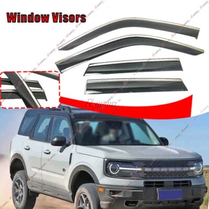 For 21-24 Ford Bronco Sport Chrome Style Window Visor Rain Sun Guard Deflector - Picture 1 of 13