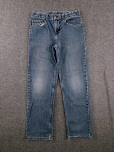LL Bean Jean Youth 12 Blue Regular Straight Double L Medium Wash Faded 26X27 - Picture 1 of 12