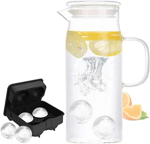 Glass Pitcher with Lid - High Heat Resistance Stovetop Safe Pitcher for Hot/Cold - Picture 1 of 8
