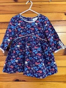 Hanna Andersson Bird & Flower Purple Shirt EUC Girls Top 110 5 - Picture 1 of 2