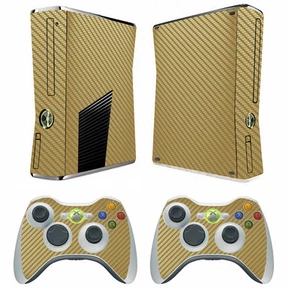 Golden Carbon Fiber Decal Skin Sticker for Xbox360 slim and 2 controller skins - Picture 1 of 1