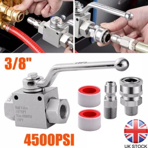 3/8" 4500 PSI Washer Ball Valve Kit High Pressure Quick Connect Replacement Part - Picture 1 of 13
