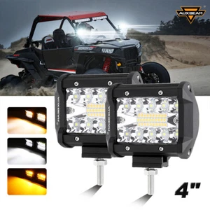 AUXBEAM 2PCS 120W 4" Car LED Work Light Bar 6 Modes Off-road Fog Driving Light - Picture 1 of 12