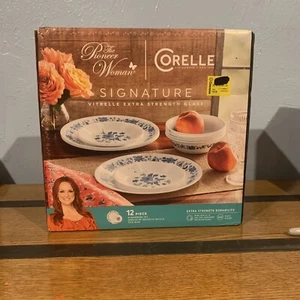 12 Pieces Dinnerware Set Dishwasher Microwave & Freezer Safe Service for 4 Blue - Picture 1 of 2