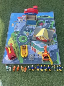 Fireman Sam Toy Bundle Station, Helicopter, Fire Engine, Boat, Figures, Play Rug - Picture 1 of 24