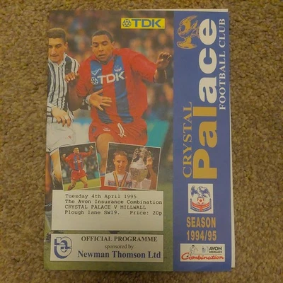 94/5 Crystal Palace vs Millwall  (Avon Insurance Combination) - Image 1 of 3