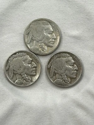 Lot Of 3 Key Date Buffalo Nickels 1919-D F 1921-S G+/VG 1926-S VG - Image 1 of 4