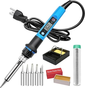 Kit Saldatore, 80W 110V Riscaldamento Rapido in 10s LCD Digitale Regolabile - Foto 1 di 7
