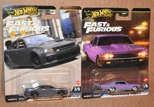 Hot Wheels Fast & Furious 2020 Dodge Charger Hellcat & 1966 CHEVY IMPALA NEW - Picture 1 of 8
