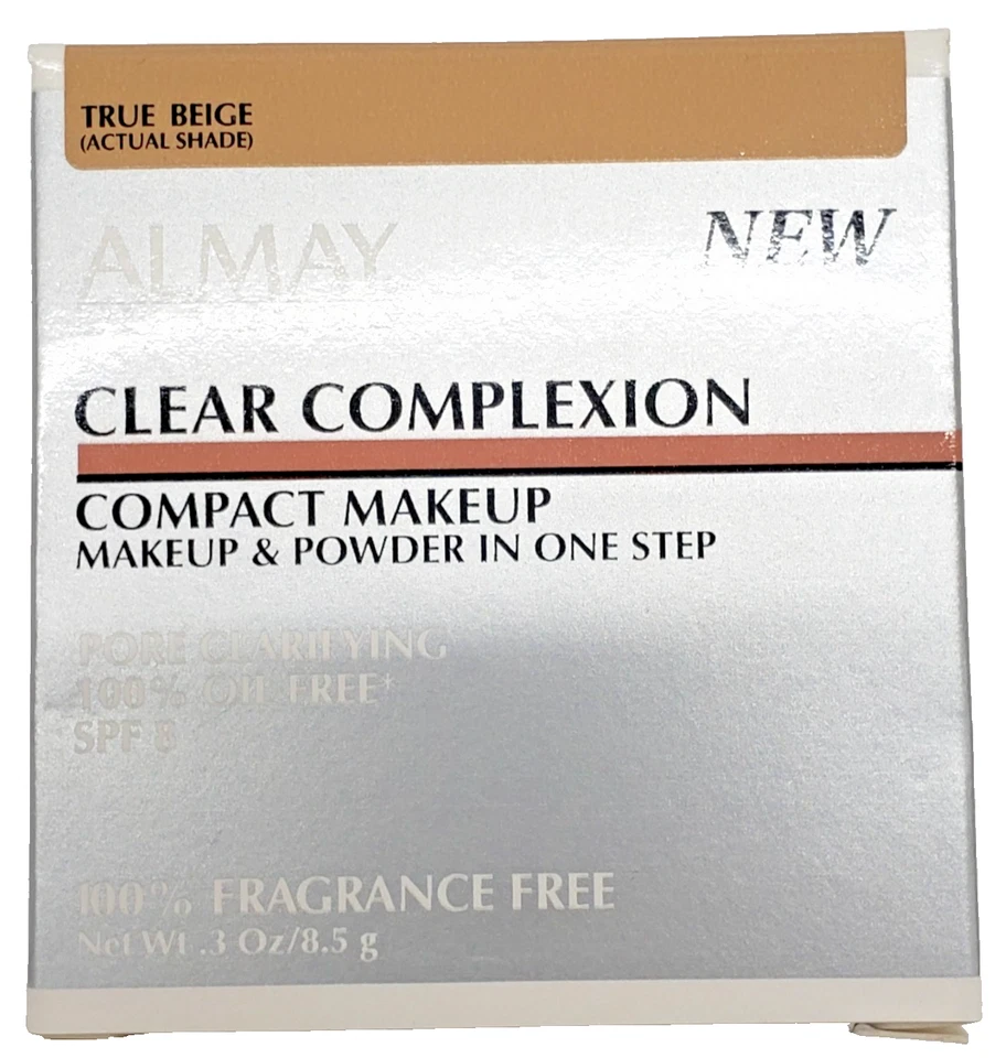 NUEVO Almay Clear Complexion Maquillaje Compacto y POLVO EN UN SOLO PASO-VERDADERO BEIGE Foto 1 de 1