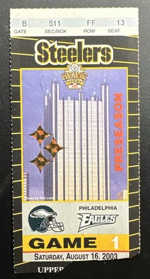 Boleto de fútbol americano debut local Steelers Eagles Troy Polamalu (HOF) 2003 en Pittsburgh Foto 1 de 2