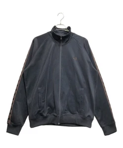 FRED PERRY Contrast Tape Track Jacket Size: XL Black x brown J5557/Z29/01980/427 - Picture 1 of 4