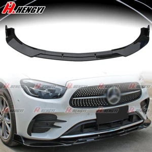 For Benz E-Class W213 2021 2022 Gloss Black Front Bumper Spoiler Splitter Lip - Picture 1 of 9
