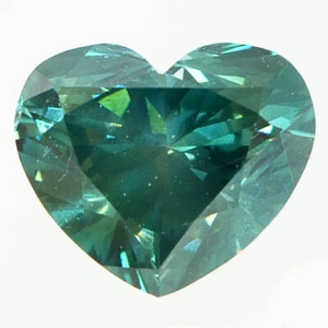 Heart Diamond Loose Fancy Green Color VS2 Certified Natural Enhanced 1.08 Carat - Picture 1 of 8