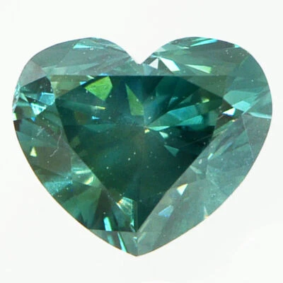 Heart Diamond Loose Fancy Green Color VS2 Certified Natural Enhanced 1.08 Carat - Image 1 of 4