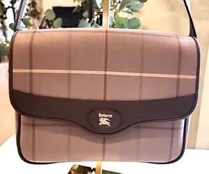 Burberry Nova Check Beige Vintage Canvas Shoulder Bag Authentic Great Condition - Picture 1 of 22