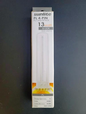 13W PL 4-Pin Single U-Shaped Twin Tube Light Bulb - SUNLITE-60013-SU - Image 1 of 2