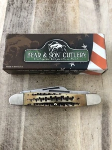 Bear MGC Made in USA 4" Closed 3 Blade Bone Stockman Stock knife - Picture 1 of 16