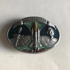 VINTAGE NASA SPACE SHUTTLE CHALLENGER GÜRTELSCHNALLE ~ BERGAMOT BRASS WORKS, 1984 - Bild 1 von 6