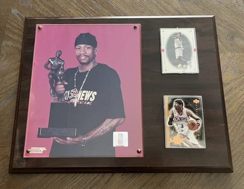 Allen Iverson Memorabilia Plaque (98-99 & 01-02 Cards 02 Official NBA Photo) Cover