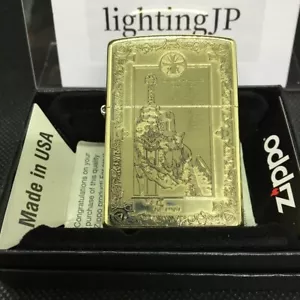 Accendino Zippo corazzato guerriero cavalieri templari croce 4 lati incisione inserto oro - Foto 1 di 12