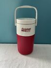 Vintage Coleman Polylite 1/2 Gallon Water Cooler Jug 5590 Red/White Thermos