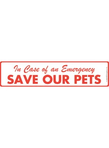 In Case of Emergency - Save Our Pets Exterior Aluminum Dog Sign - 12" x 3" - Picture 1 of 1
