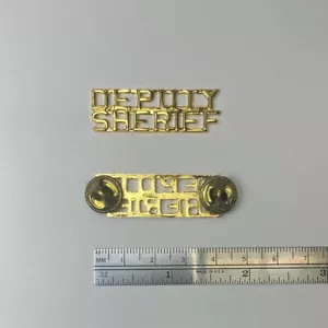 Stellvertretender Sheriff - Gold Polizei/Feuerwehrkragen Messing - Pin & Kupplung - NEU - Rangabzeichen - Bild 1 von 2