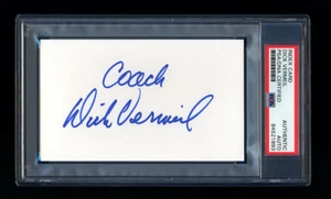 DICK VERMEIL SIGNED MINT INDEX CARD PSA/DNA ST LOUIS RAMS SUPERBOWL CHAMP HOF - Picture 1 of 1