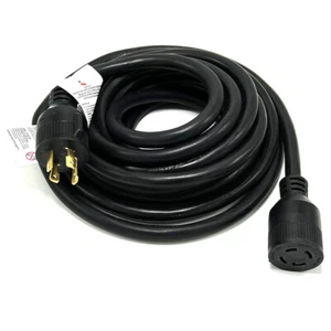 30 Amp 15 Feet Generator Extension Cable,NEMA L14-30 P/R, 10 Gauge, 240v 4 Prong - Picture 1 of 2
