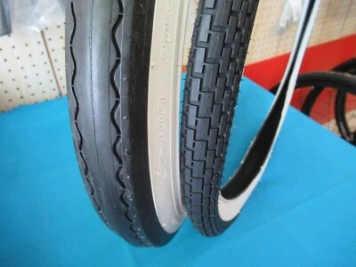 Schwinn 20" Bicycle Stingray Rear Slick White & Front White Wall Tires Pair -New - Image 1 of 4