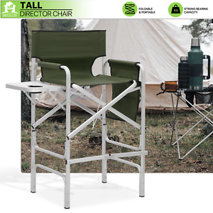 Folding Director Chair Camping Fishing Oxford Seat w/Cup Holder Tray+Side Pocket