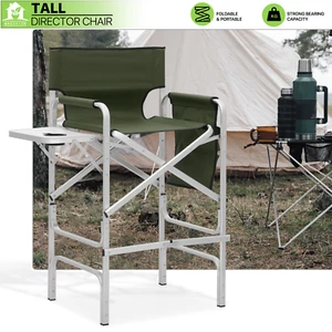 Folding Director Chair Camping Fishing Oxford Seat w/Cup Holder Tray+Side Pocket - Picture 1 of 12