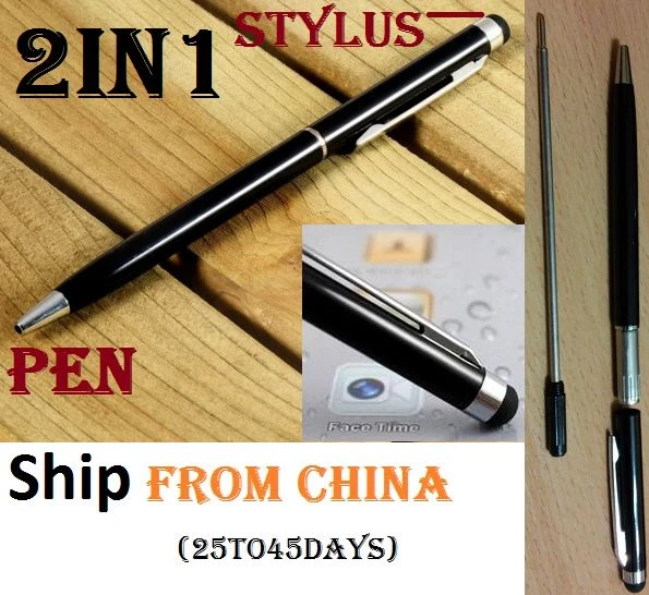 2 合 1 电容式触摸屏手写笔 圆珠笔 iPad iPhone 三星造型笔 全新 — 第 1/2 张图片