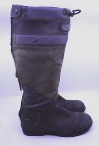 Ariat Brossard Bota Alta Mujer 9.5B Negro/Gris Cuero Gamuza Montar Invierno - Imagen 1 de 9