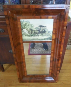 Antique 19th Century American Empire Flame Mahogany Ogee Mirror - Picture 1 of 8