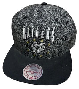 Oakland Raiders Mitchell & Ness Vintage Collection Snapback Hat Black Heather - Picture 1 of 10