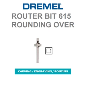 2 NEW DREMEL 615 PILOTED ROUNDING, ROUND OVER ROUTER BIT 1/8" SHANK - Picture 1 of 4
