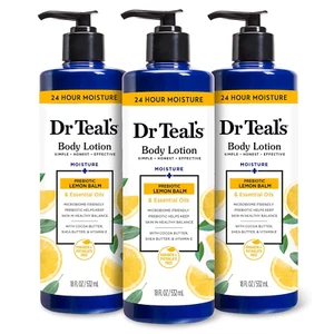Loción corporal Dr Teal's, bálsamo prebiótico de limón y aceites esenciales, paquete de 3 - Imagen 1 de 9